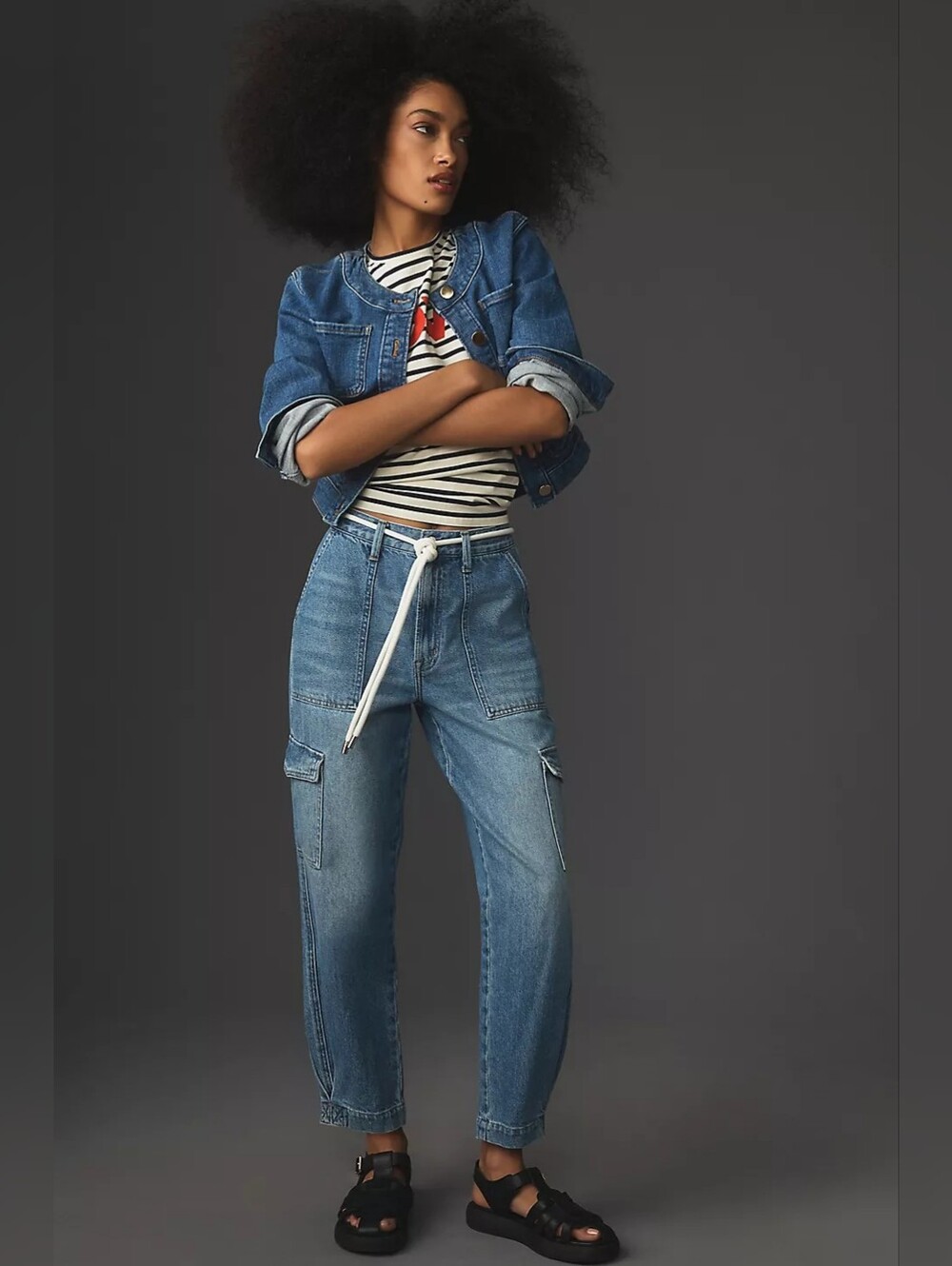 Amthropologie Pistola Josephine High-Rise Tapered Cargo Jeans